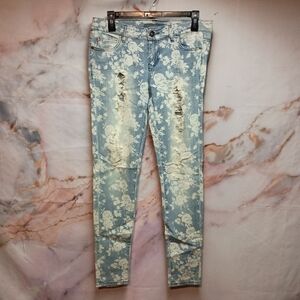 Celebrity Pink Floral Distressed Jeans